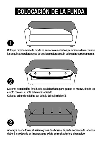 Blindecor Goya Funda de Sofá Elástica 3 Plazas, Tela, Gris