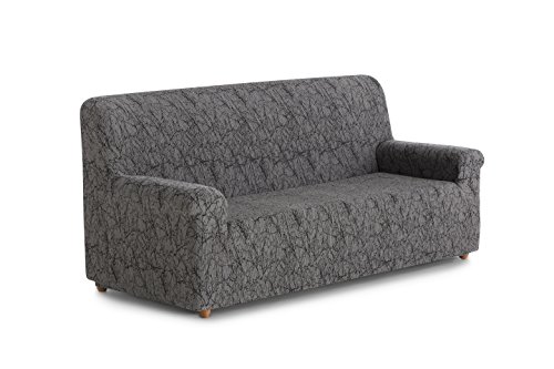 Blindecor Goya Funda de Sofá Elástica 3 Plazas, Tela, Gris