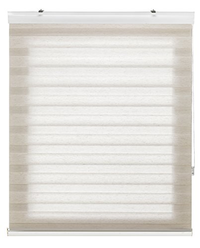 Blindecor Vela Noche y Día Estor Enrollable de Doble Capa, Poliéster, Lino Crema, 160 x 180