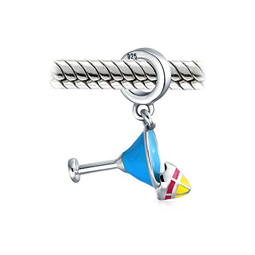 Bling Jewelry para Unas Vacaciones Tropicales Martini Margarita Travel Colgante Albalorio para Mujer 925 Encaja Pulsera Europea