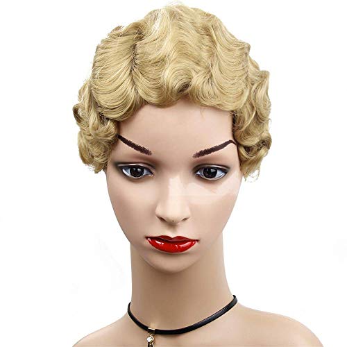 BLISSHair Ombre 613 Peluca rizada corta de cabello brasileñas virgen remy de cabello humano para mujer Peluca rizada corta de cabello virgen 100% sin procesar 8 inch