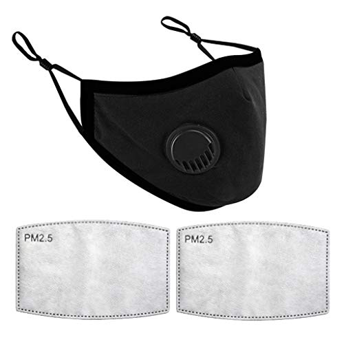 bloatboy Diseño de algodón a Prueba de Polvo Reutilizable para Adultos ??????????,Alta Densidad a Prueba de Viento y Polvo ?????????, con Filtro (Negro)