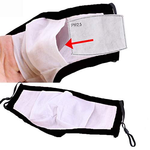 bloatboy Diseño de algodón a Prueba de Polvo Reutilizable para Adultos ??????????,Alta Densidad a Prueba de Viento y Polvo ?????????, con Filtro (Negro)