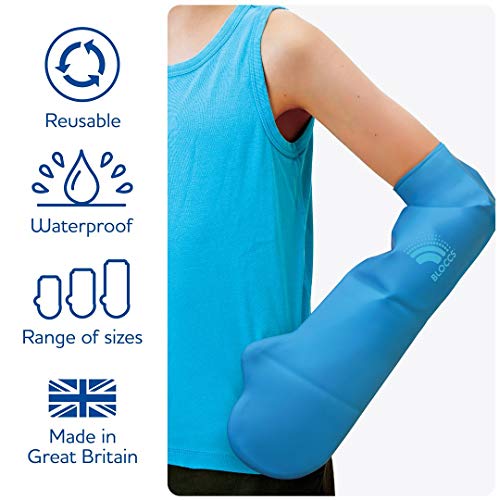 Bloccs Protector de escayola impermeable medio brazo mediano para niño de 4 a 9 años, Blanco (P6371/M)
