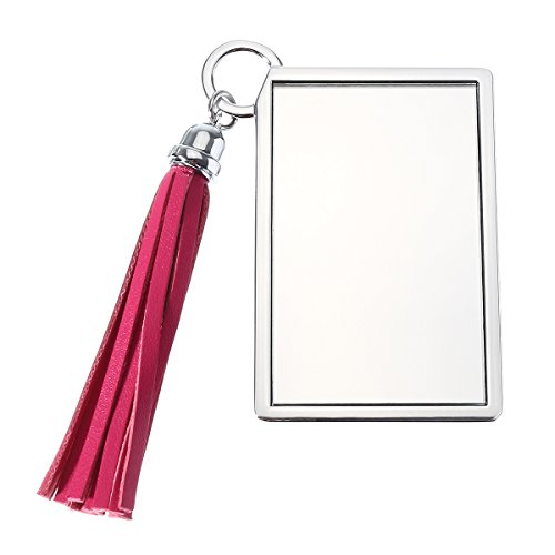 Bluelover Mini Espejos De Maquillaje Portátil con Borlas Caso Mini Pocket Cosméticos Espejo Novedad Compacto