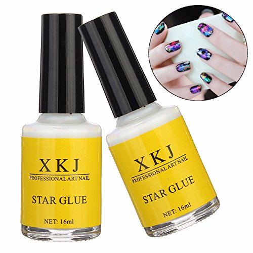 Bluelover Pegamento Blanco Nail Art Transferencia Tips Adhesivo Galaxy Star Foil Sticker 16