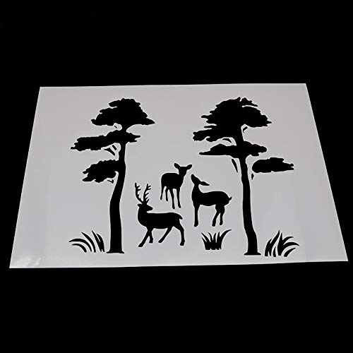 BLUGUL 9pcs A4 Plantillas de Dibujo, para Manualidades Decoración Pared Mueble Ventana Aerógrafo, Mariposa Pájaro Caballo Ciervo Gato Águila Pavo Real Tortuga Delfín