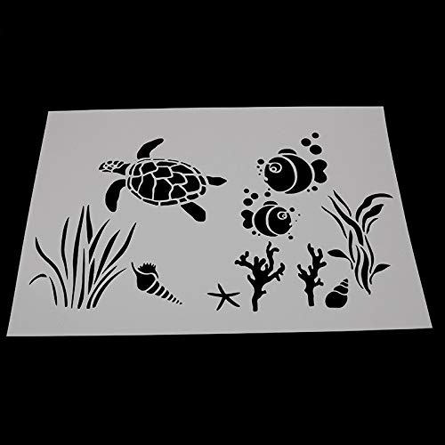 BLUGUL 9pcs A4 Plantillas de Dibujo, para Manualidades Decoración Pared Mueble Ventana Aerógrafo, Mariposa Pájaro Caballo Ciervo Gato Águila Pavo Real Tortuga Delfín