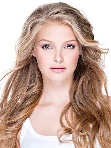Blulu 6 Piezas de Aro de Nariz Anilla de Clicker con Bisagras de Acero Inoxidable 16G Anilla de Labio CZ Cristal Opal Joyería de Piercing, 6 Estilos (Plateado)