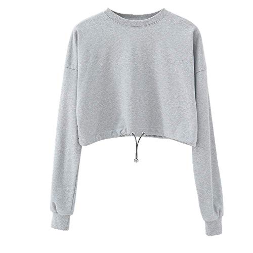 Blusa de ombligo abierto para mujer Gris gris M