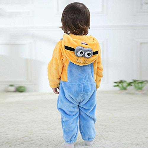 Body De Bebé Minions Kigurumis Disfraz De Cosplay De Dibujos Animados Mono Infantil Mono De Juego De Dormir De Invierno Pijama Divertido De Franela-12M