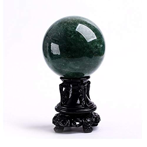 Bola de cristal claro como el cristal Verde natural cristalina de la fresa, la bola de cristal, bola de piedra raro de energía verde for curación de cristal, meditación, Adivinación, Feng Shui, Hecho