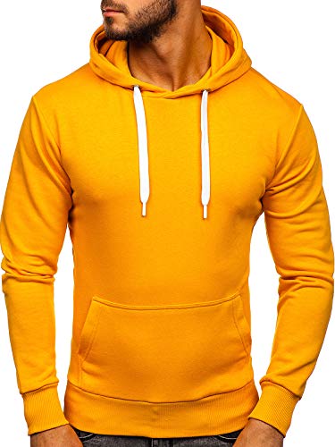BOLF Hombre Sudadera Cerrada con Capucha Bolsillo Canguro 1004 Camel M [1A1]