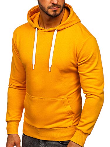 BOLF Hombre Sudadera Cerrada con Capucha Bolsillo Canguro 1004 Camel M [1A1]