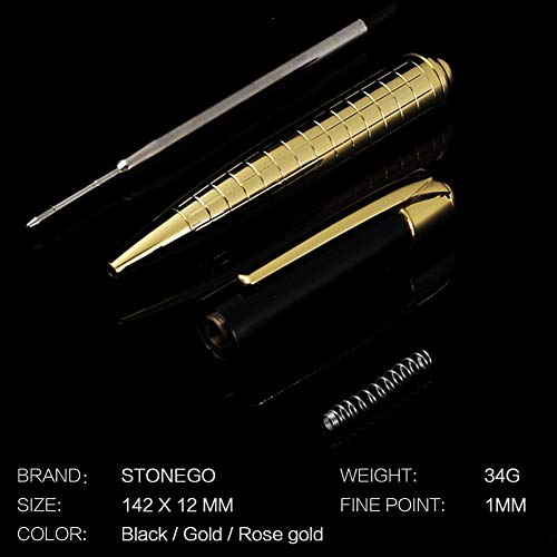 Bolígrafo de Metal Giratorio bolígrafos de Acero Inoxidable bolígrafo de Barra de Acero papelería Comercial para Oficina y bolígrafo Escolar