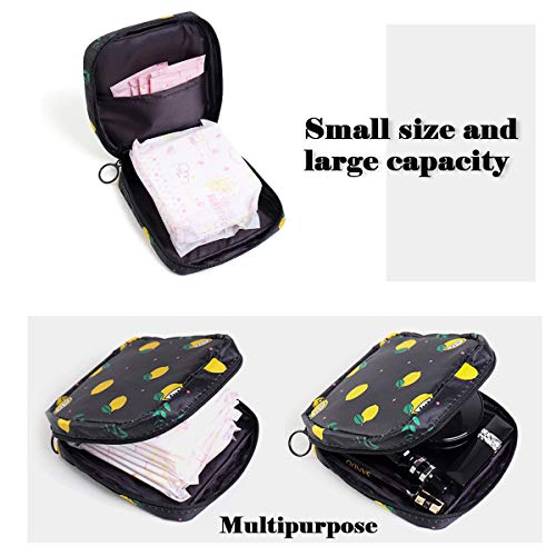 Bolsa de almacenamiento para servilletas sanitarias,bolsa menstrual, portátil para servilletas sanitarias con cremallera para menstruación femenina de primer período para mujeres (2 unidades)