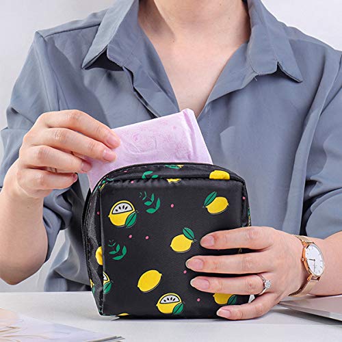Bolsa de almacenamiento para servilletas sanitarias,bolsa menstrual, portátil para servilletas sanitarias con cremallera para menstruación femenina de primer período para mujeres (2 unidades)