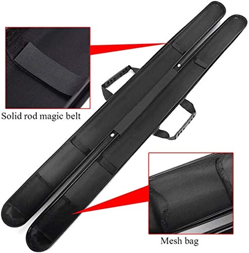 Bolsa de almacenamiento portátil caña de pescar, aparejos de pesca bolsa, aparejos de pesca bolsa de almacenamiento, Negro Mini ultraligero bolsa de polo de cáscara dura impermeable, S: Tamaño 136 * 9