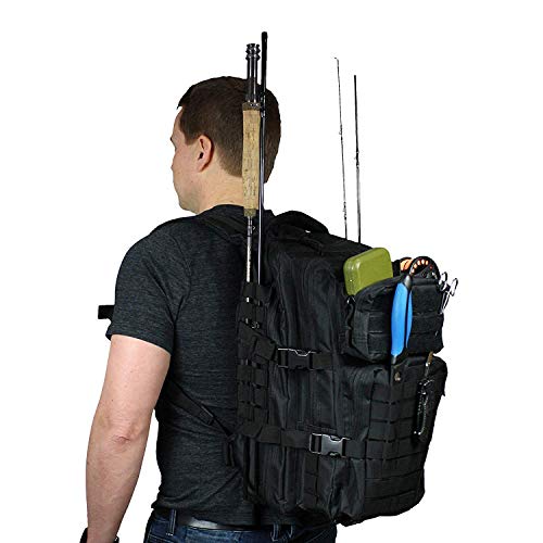 Bolsa de almacenamiento portátil carrete de pesca, aparejos de pesca bolsa, aparejos de pesca bolsa de almacenamiento multifuncional pesca con mosca Tackle Mochila Caña de pescar de almacenamiento de