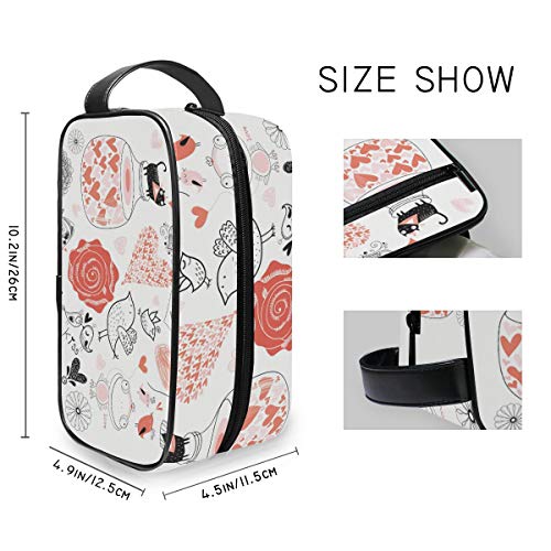 Bolsa de aseo portátil Deziro Love Kiss para viaje, impermeable, organizador de maquillaje, bolsa de cosméticos para mujeres y niñas