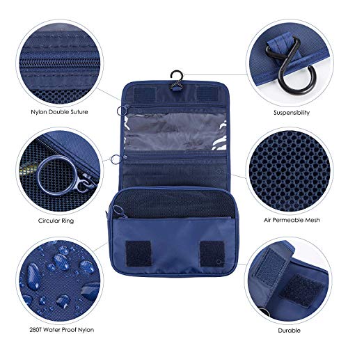 Bolsa de baño ElifeAcc Travel, plegable, portátil, 7 litros, azul marino