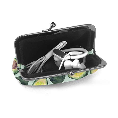 Bolsa de cuero para cambio de monedero de aguacate Addict con cierre de beso Mini cosméticos de maquillaje bolsas para mujeres y niñas