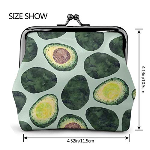 Bolsa de cuero para cambio de monedero de aguacate Addict con cierre de beso Mini cosméticos de maquillaje bolsas para mujeres y niñas