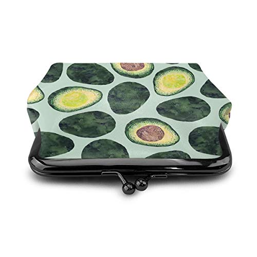 Bolsa de cuero para cambio de monedero de aguacate Addict con cierre de beso Mini cosméticos de maquillaje bolsas para mujeres y niñas