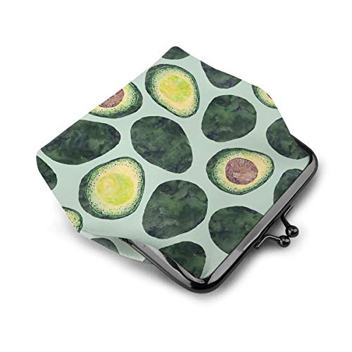 Bolsa de cuero para cambio de monedero de aguacate Addict con cierre de beso Mini cosméticos de maquillaje bolsas para mujeres y niñas