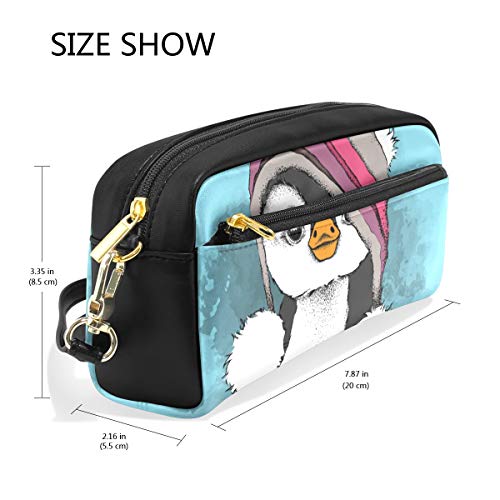 Bolsa de lápices Bolso Estuche Bolígrafo Pequeño y lindo pingüino Maquillaje Cosmético para niñas Niños Escuela de viaje