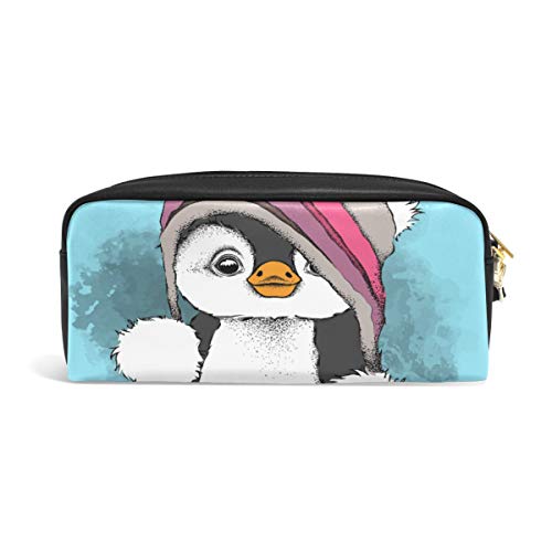 Bolsa de lápices Bolso Estuche Bolígrafo Pequeño y lindo pingüino Maquillaje Cosmético para niñas Niños Escuela de viaje