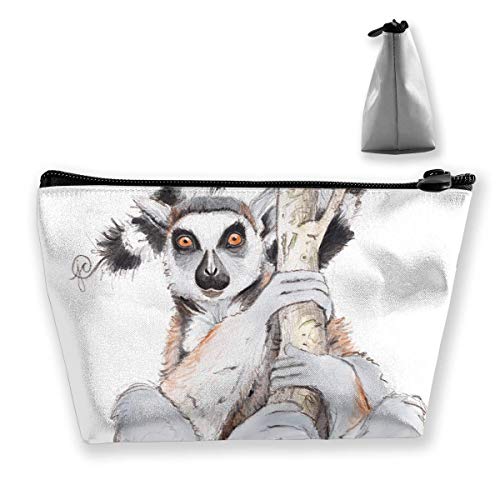 Bolsa de Maquillaje Bolsa de Almacenamiento Trapezoidal Lemur Animal Tree Branch Fundas de Maquillaje cosmético Multifuncional Bolsa de Aseo de Viaje