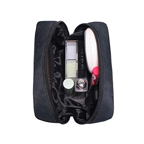 Bolsa de maquillaje con alas de ángel de noche negras, bolsa de cosméticos