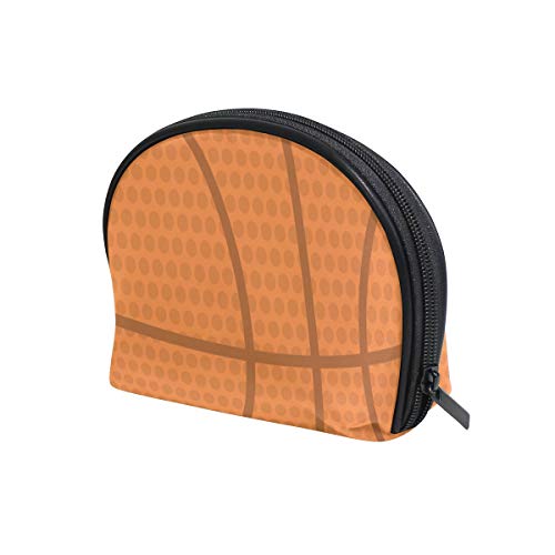 Bolsa de maquillaje con forma de concha de mar de baloncesto abstracto folleto de maquillaje de viaje práctica bolsa organizadora de tolietry bolsa para mujer