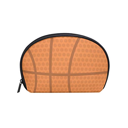 Bolsa de maquillaje con forma de concha de mar de baloncesto abstracto folleto de maquillaje de viaje práctica bolsa organizadora de tolietry bolsa para mujer