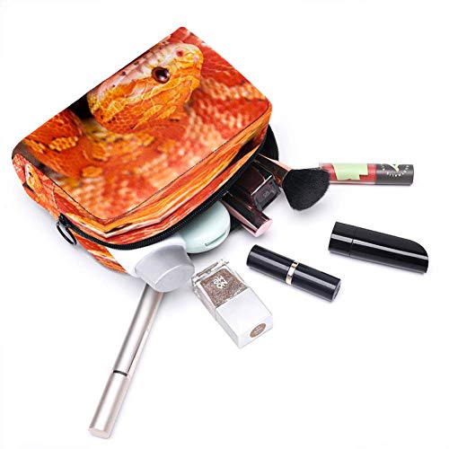 Bolsa de maquillaje de serpiente de maíz, organizador para viaje, portátil, para niñas, mujeres