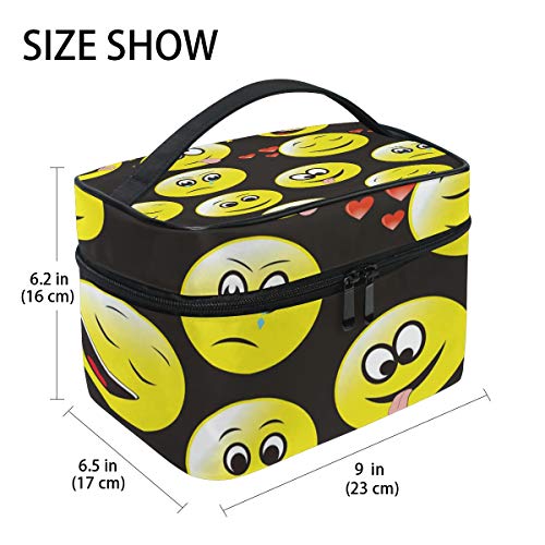 Bolsa de maquillaje, Smiley Cares, organizador de cosméticos, neceser grande, bolsa de viaje, el mejor regalo para adolescentes, niñas, mujeres y mujeres