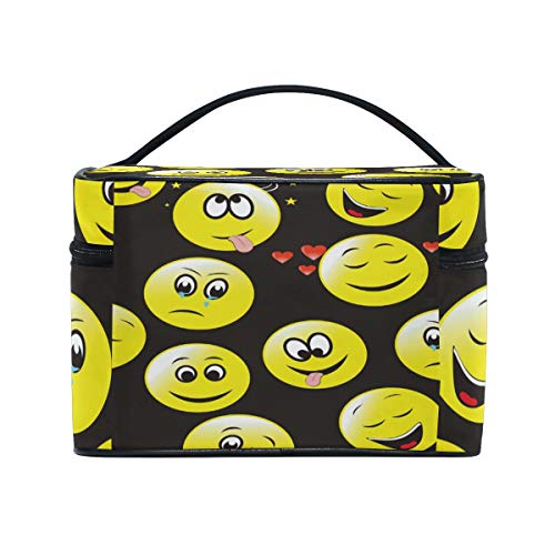 Bolsa de maquillaje, Smiley Cares, organizador de cosméticos, neceser grande, bolsa de viaje, el mejor regalo para adolescentes, niñas, mujeres y mujeres