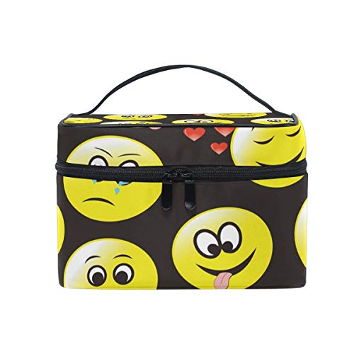 Bolsa de maquillaje, Smiley Cares, organizador de cosméticos, neceser grande, bolsa de viaje, el mejor regalo para adolescentes, niñas, mujeres y mujeres