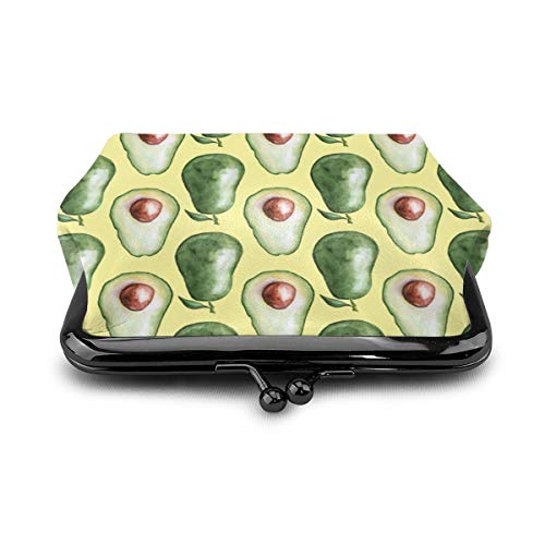 Bolsa de monedas de aguacate monedero de cambio de cuero con cierre de beso Mini bolsas de maquillaje cosmético para mujeres y niñas