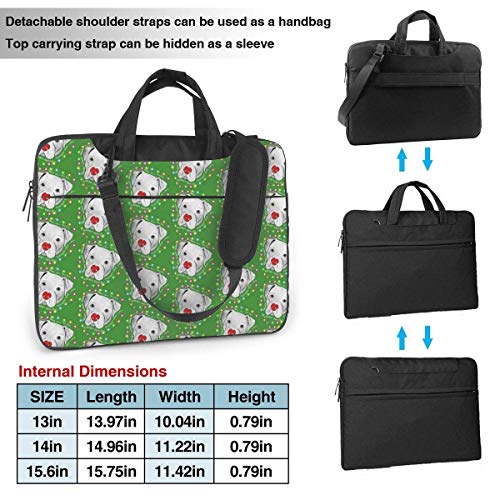 Bolsa de Ordenador portátil para Perros con Nariz roja, Bandolera de Hombro de 15,6 Pulgadas, maletín para Ordenador, para el Trabajo, la Escuela
