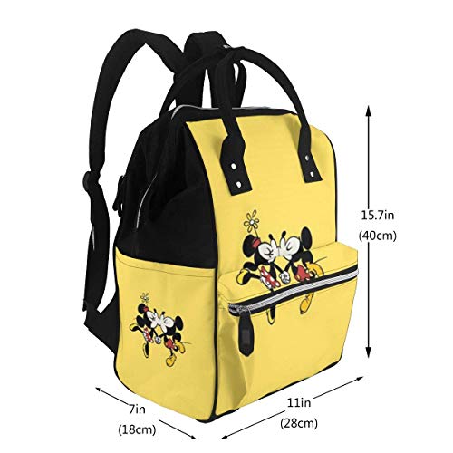 Bolsa de pañales con diseño de Mickey Minnie Mouse, multifunción, gran capacidad, mochila de viaje