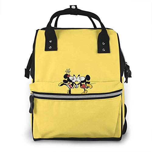 Bolsa de pañales mochila - Mickey Mouse besos multifunción impermeable mochila de viaje pañales cambiantes bolsas