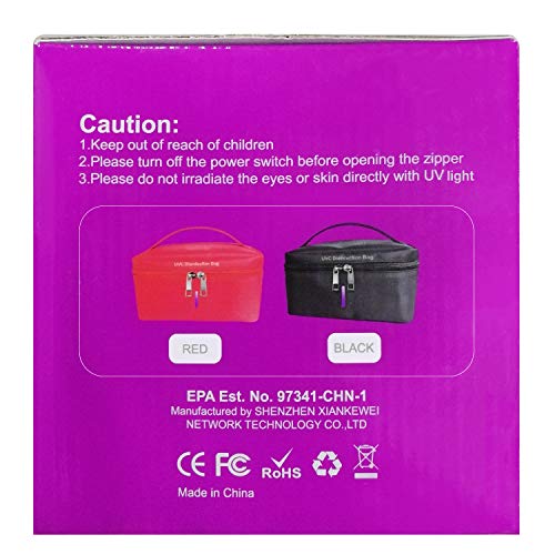 Bolsa Desinfectante UV Portátil, Bolsa Esterilizadora de Luz UV Mata 99,9% Sustancias Nocivas, Limpiador UV para Reutilizar Máscaras/Cepillo de Dientes/Esterilización de Ropa Interior y Más