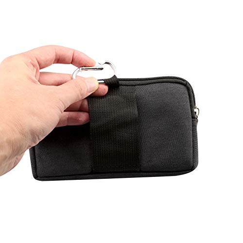 Bolsas de Telefono con Clip de Cinturón Negro, Teléfono Celular Cintura Bolsa Hombre, 6.5" Horizontal Funda Cinturón Clip Caso Bolsa con Tela de Vaquero Estuche Cartera para iPhone XS Max/11 Pro Max