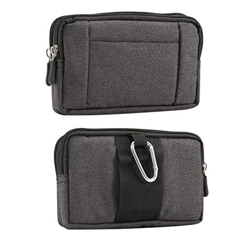 Bolsas de Telefono con Clip de Cinturón Negro, Teléfono Celular Cintura Bolsa Hombre, 6.5" Horizontal Funda Cinturón Clip Caso Bolsa con Tela de Vaquero Estuche Cartera para iPhone XS Max/11 Pro Max
