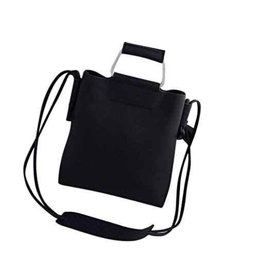 Bolso Bandolera Bolsa de Hombro de Piel Grande Negro para Mujer y Shoppers por ESAILQ U