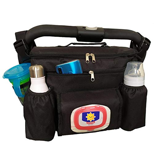 Bolso Carrito Bebé Universal Negro Térmico, Organizador Carro De Paseo Impermeable Multibolsillos, Bolsa De Pañales Para Cochecito Ligero, Bolsa Mamá Multifunción A Bandolera, Porta Objetos Para Bebés