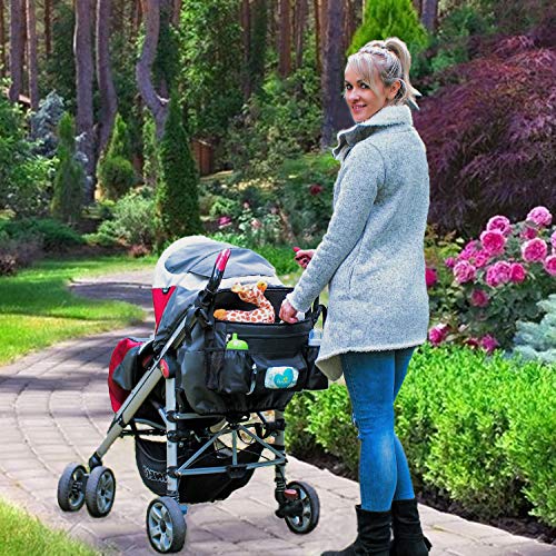 Bolso Carrito Bebé Universal Negro Térmico, Organizador Carro De Paseo Impermeable Multibolsillos, Bolsa De Pañales Para Cochecito Ligero, Bolsa Mamá Multifunción A Bandolera, Porta Objetos Para Bebés