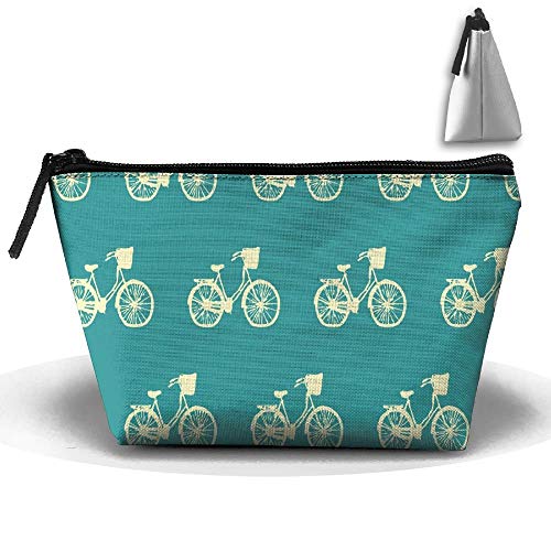 Bolso cosmético del bolso del recorrido del trapezoide de las mujeres portátiles de la personalidad de la bici azul que recibe el bolso